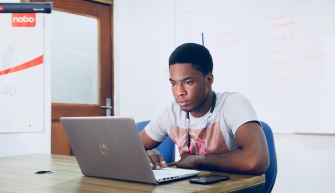 Boy with a laptop